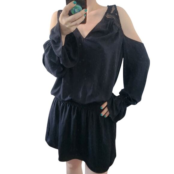 Ramy Brook Cold Shoulder Mini Dress XS Black Cocktail Wedding Party Resort - Picture 1 of 8
